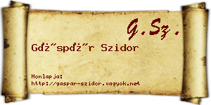 Gáspár Szidor névjegykártya